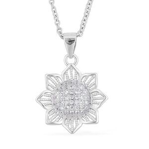 Simulated White Diamond Sterling Silver Pendant